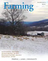 A magazine cover with snow and trees in the background.