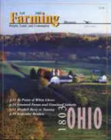 A magazine cover with farm scenes and the words " farming ohio ".