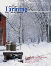 A magazine cover with snow and trees in the background.