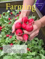 A person holding radishes in their hands.